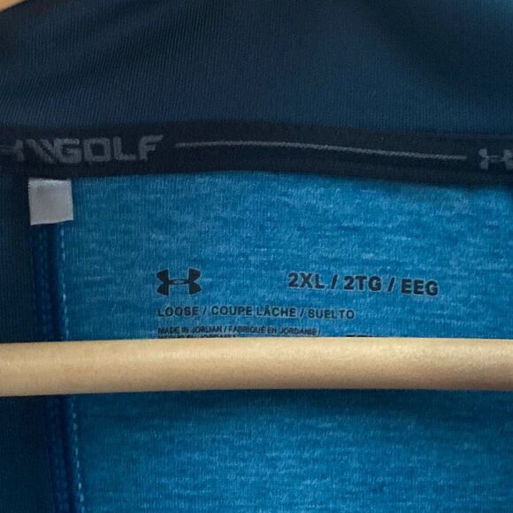 Under Armour Golf UA Storm Cold Gear 1/4 Zip Pullover Sweatshirt Jacket Blue 2XL - Picture 3 of 5